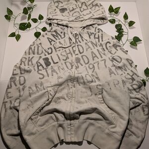 Y2k Baggy American Eagle White And Grey Hoodie